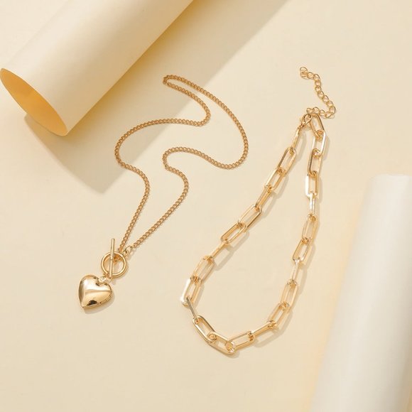 14k Gold Plated Heart Pendant Necklace - Picture 4 of 5